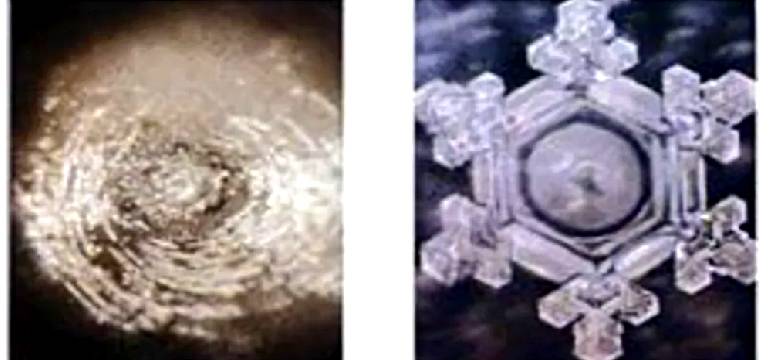 кристаллы деструктурированной и структурированной воды