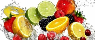 вода с ягодами и фруктами